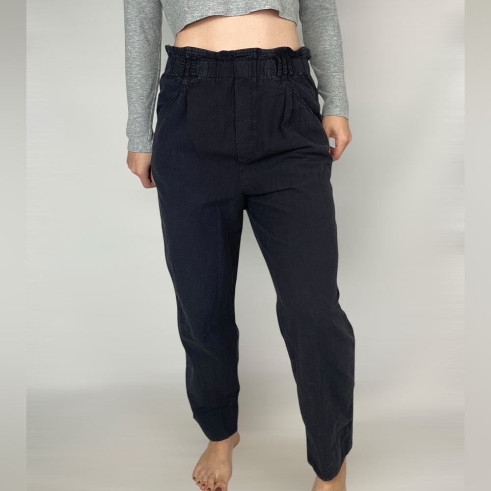 ANTHROPOLOGIE High‎ Waisted Cotton Relaxed Fit Pants Summer Casual